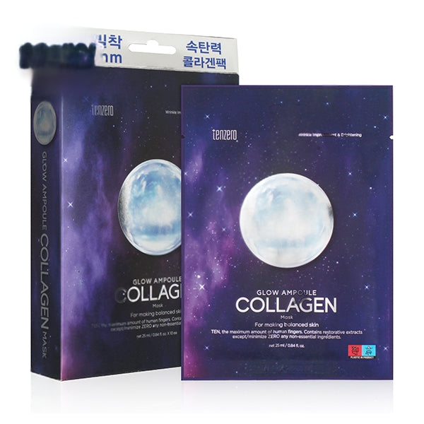 TENZERO GLOW AMPOULE COLLAGEN MASK (10 SHEETS)