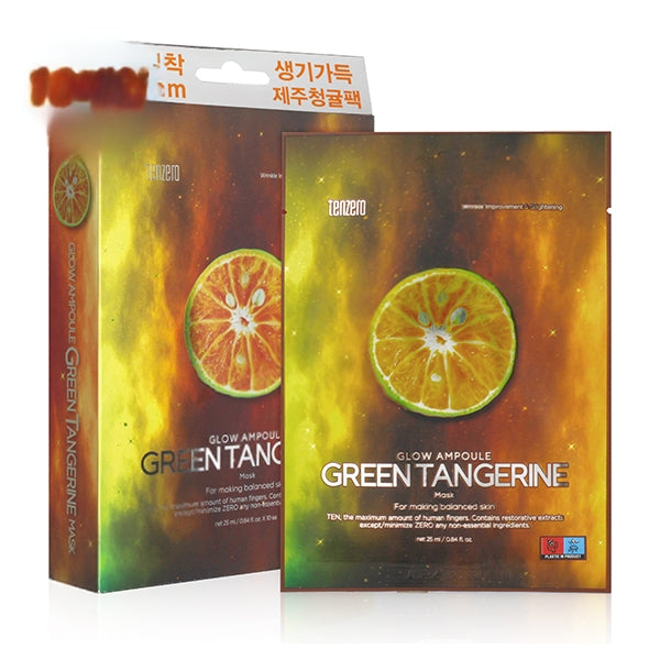 TENZERO GLOW AMPOULE GREEN TANGERINE MASK (10 SHEETS)