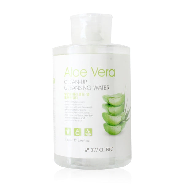 3W CLINIC ALOE CLEANUP CLEANSING WATER 500ML