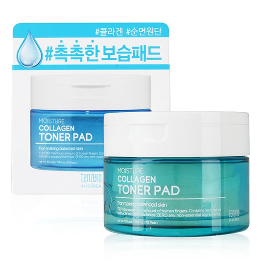 TENZERO MOISTURE COLLAGEN TONER PAD (70 SHEETS)