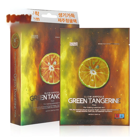 TENZERO GLOW AMPOULE GREEN TANGERINE MASK (10 SHEETS)